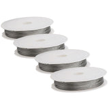 Maxbell 4 Rolls of Stainless Steel Tiger Tail Beading Wire Cord 0.35/0.38/0.45/0.5mm