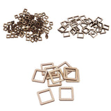 Maxbell 140 Pieces Unfinished Wood Hollow Square Wooden Pieces for Craft 10/20/40mm