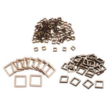 Maxbell 140 Pieces Unfinished Wood Hollow Square Wooden Pieces for Craft 10/20/40mm