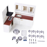 Maxbell 1/12 Dollhouse Miniature Kitchen Furniture Kit with Kitchenware Cookware Set