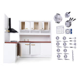 Maxbell 1/12 Dollhouse Miniature Kitchen Furniture Kit with Kitchenware Cookware Set