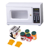 Maxbell 1/12 Dollhouse Miniature Kitchen Supplies Microwave & Bread Maker with Food