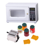 Maxbell 1/12 Dollhouse Miniature Kitchen Supplies Microwave & Bread Maker with Food