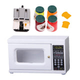 Maxbell 1/12 Dollhouse Miniature Kitchen Supplies Microwave & Bread Maker with Food