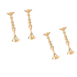 Maxbell 4pcs Long Stand Metal Candle Tea Light Holder Candlestick Flower Vase Gold-L
