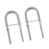 Maxbell 2 Pieces 304 Stainless Steel Boat Bow Stern Eye U-Bolt, Marine Rigging M6*90