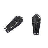 Maxbell 2x Black Medieval Cross Rivets Bandage Steampunk Gauntlet Bracelet Wristband