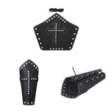 Maxbell 2x Black Medieval Cross Rivets Bandage Steampunk Gauntlet Bracelet Wristband