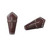 Maxbell 2x Coffee Medieval Cross Rivet Bandage Steampunk Gauntlet Bracelet Wristband
