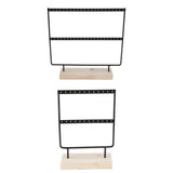 Maxbell 2x 24/44 Holes Black Earring Organizer Holder Necklace Jewelry Display Stand