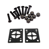 Maxbell 8x Skateboard Mounting Screws with 2x Riser Pad Longboard Hardware 25mm+3mm