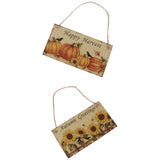 Maxbell 2pcs Rustic Wood Plaque Autumn Blessings Board Happy Harvest Hanging Sign