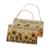 Maxbell 2pcs Rustic Wood Plaque Autumn Blessings Board Happy Harvest Hanging Sign
