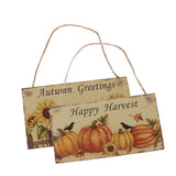 Maxbell 2pcs Rustic Wood Plaque Autumn Blessings Board Happy Harvest Hanging Sign