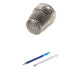 Maxbell 3Pcs Tailors Chalk Pencil Dressmaker Pen DIY Craft with Metal Sewing Thimble