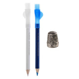 Maxbell 3Pcs Tailors Chalk Pencil Dressmaker Pen DIY Craft with Metal Sewing Thimble