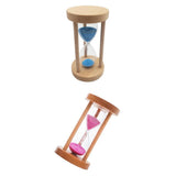 Maxbell 2pcs 10 & 15 Minutes Wooden Sandglass Hourglass Timer Clock Timing Exercise