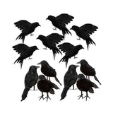 Maxbell 12x Artificial Realistic Birds Ravens Crows for Garden Halloween Decoration