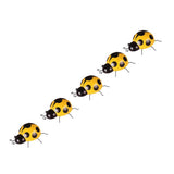Maxbell 5Pcs Metal Ladybug Fence Hanger Wall Hanging Outdoor Garden Decor10cm Yellow