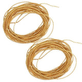 Maxbell 2Pcs 5 Meters Plastic Beads Beaded Ribbon Trim String for Wedding 15mm Gold