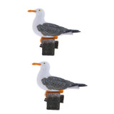 Maxbell 2 x Creative Resin Seagull Statue Lawn Ornament Garden Sculpture Home Decor