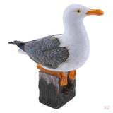 Maxbell 2 x Creative Resin Seagull Statue Lawn Ornament Garden Sculpture Home Decor