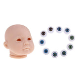 Maxbell 20inch Vinyl Unpainted Reborn Doll Head Mold Kits with Eyes DIY Making Accs