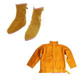 Maxbell Welders Welding Jacket and Shoes Protective Clothing Suit Flame-Resistant