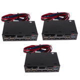 3x 5.25" Optical Drive Multifunctional Dashboard Media USB 3.0 Front Panel