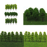 60Piece 1/200 1/250 N Scale Green Painted Tree Models for Railroad Dioramas