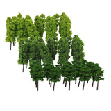 60Piece 1/200 1/250 N Scale Green Painted Tree Models for Railroad Dioramas