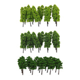 60Piece 1/200 1/250 N Scale Green Painted Tree Models for Railroad Dioramas