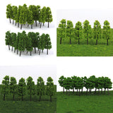60Piece 1/200 1/250 N Scale Green Painted Tree Models for Railroad Dioramas
