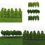 60Piece 1/200 1/250 N Scale Green Painted Tree Models for Railroad Dioramas