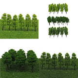 60Piece 1/200 1/250 N Scale Green Painted Tree Models for Railroad Dioramas