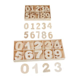 Maxbell 120 Pieces 2 Tray Wooden Numbers - Craft Numbers Kids Learning Toy DIY Decor