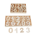 Maxbell 120 Pieces 2 Tray Wooden Numbers - Craft Numbers Kids Learning Toy DIY Decor
