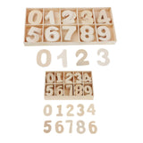 Maxbell 120 Pieces 2 Tray Wooden Numbers - Craft Numbers Kids Learning Toy DIY Decor
