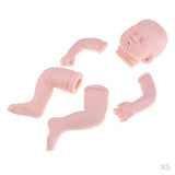 5 Set 20" Unpainted Reborn Kit Newborn Baby Doll with Head 3/4 Arms Full Leg