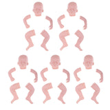 5 Set 20" Unpainted Reborn Kit Newborn Baby Doll with Head 3/4 Arms Full Leg