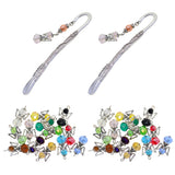 Maxbell 24 Pieces Tibetan Silver Angel  Wing Charms Glass Pendant Bead multi-colored