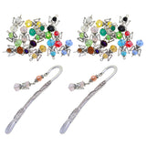Maxbell 24 Pieces Tibetan Silver Angel  Wing Charms Glass Pendant Bead multi-colored
