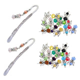 Maxbell 24 Pieces Tibetan Silver Angel  Wing Charms Glass Pendant Bead multi-colored