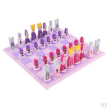 3x Wooden International Chess Game Chessman Checker Chess Pieces Gift Pink
