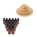Wood Rotatable Essential Oil Display Rack Organizer Stand + 20 Empty Bottles