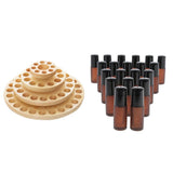 Wood Rotatable Essential Oil Display Rack Organizer Stand + 20 Empty Bottles