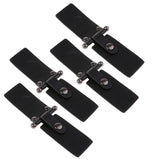 4 Sets PU Leather Toggle Buttons W/ Metal Buckle Coat Jacket Fasteners Black