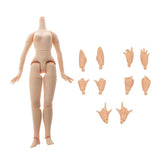 19-Joints Nude Body Parts & 5 Pairs Joints Movable Hand Set for Blythe Dolls