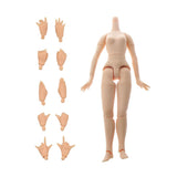 19-Joints Nude Body Parts & 5 Pairs Joints Movable Hand Set for Blythe Dolls