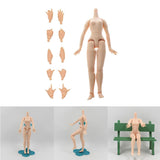 19-Joints Nude Body Parts & 5 Pairs Joints Movable Hand Set for Blythe Dolls